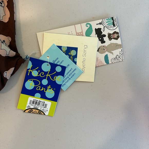 KicKee Pants Layette Print Footie With Zipper 0-3 months Cocoa Teddy bear brown - Picture 5 of 11